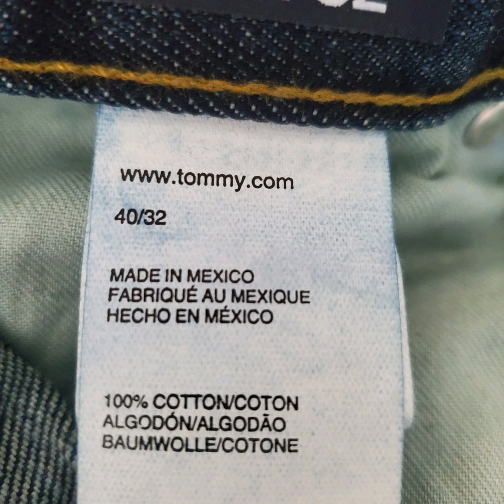 Tommy Hilfiger Jeans Mens 40x32 Blue Relaxed Freedom Baggy Denim Whiskers Fade - Picture 10 of 11